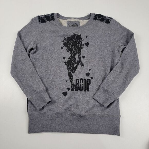 Universal Studios Sweatshirt Laced Crewneck Pullover Gray Black Womens Medium - Picture 3 of 11